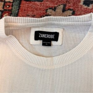 Zanerobe - waffle knit bone/white XL long sleeve shirt